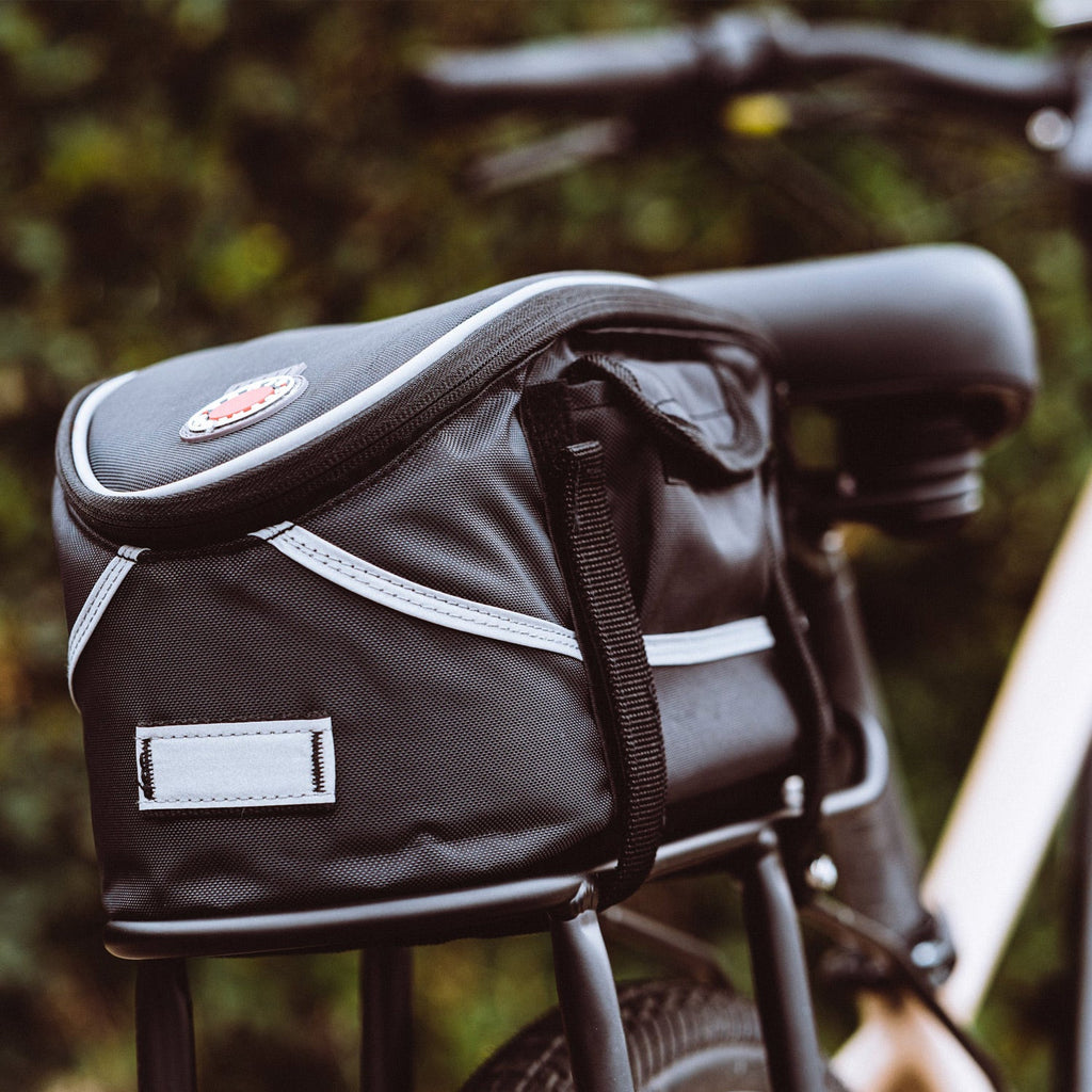 Aventon Rear Rack Lifestyle Shot with Rear Rack on Bike